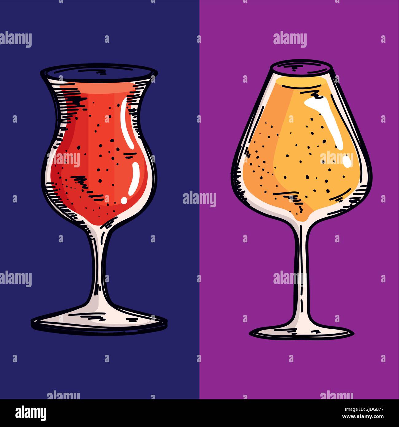 Red And Yellow Cocktails Stock Vector Image Art Alamy