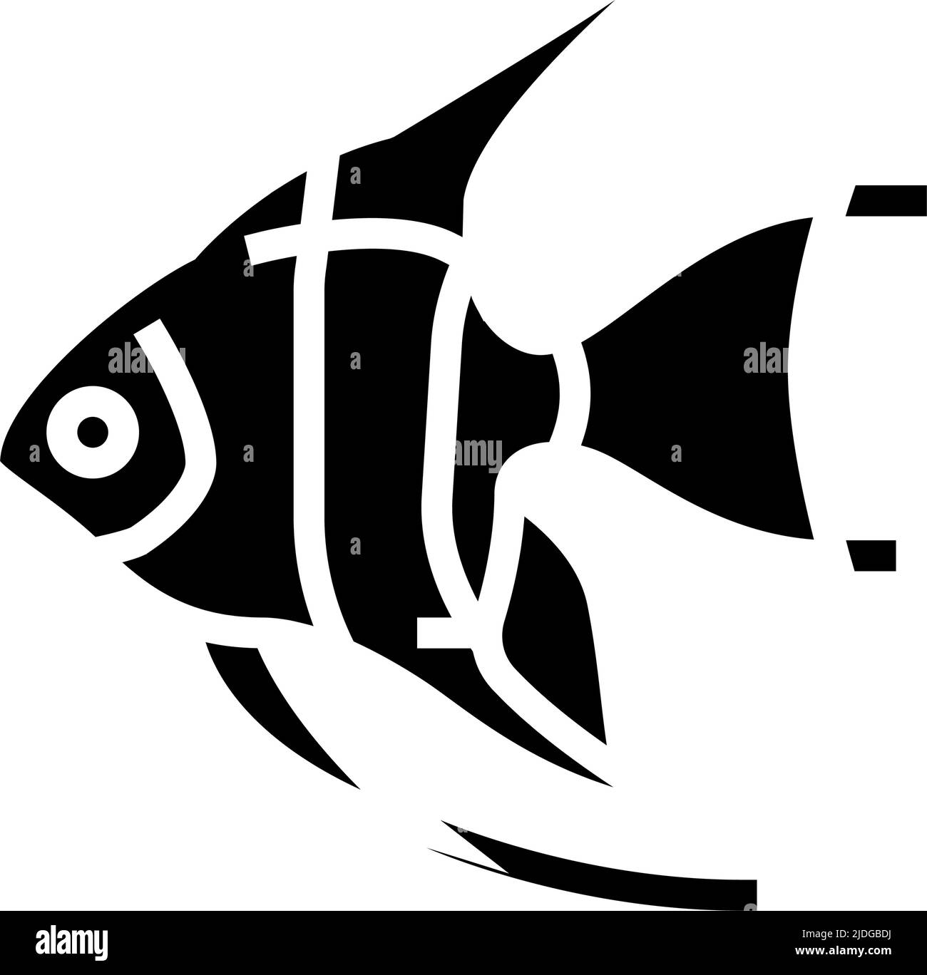 angelfish aquarium fish glyph icon vector illustration Stock Vector