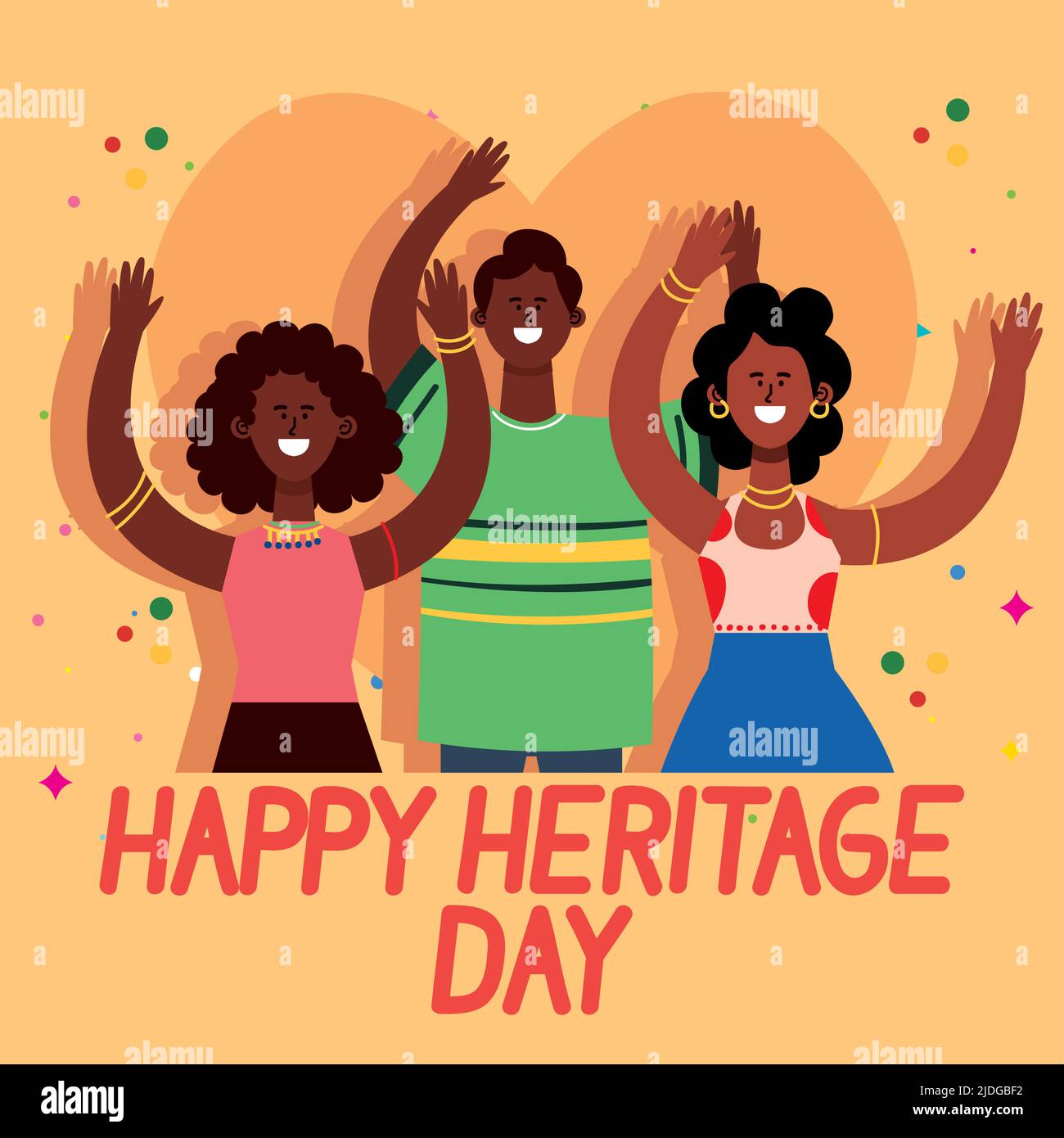 happy heritage day lettering Stock Vector