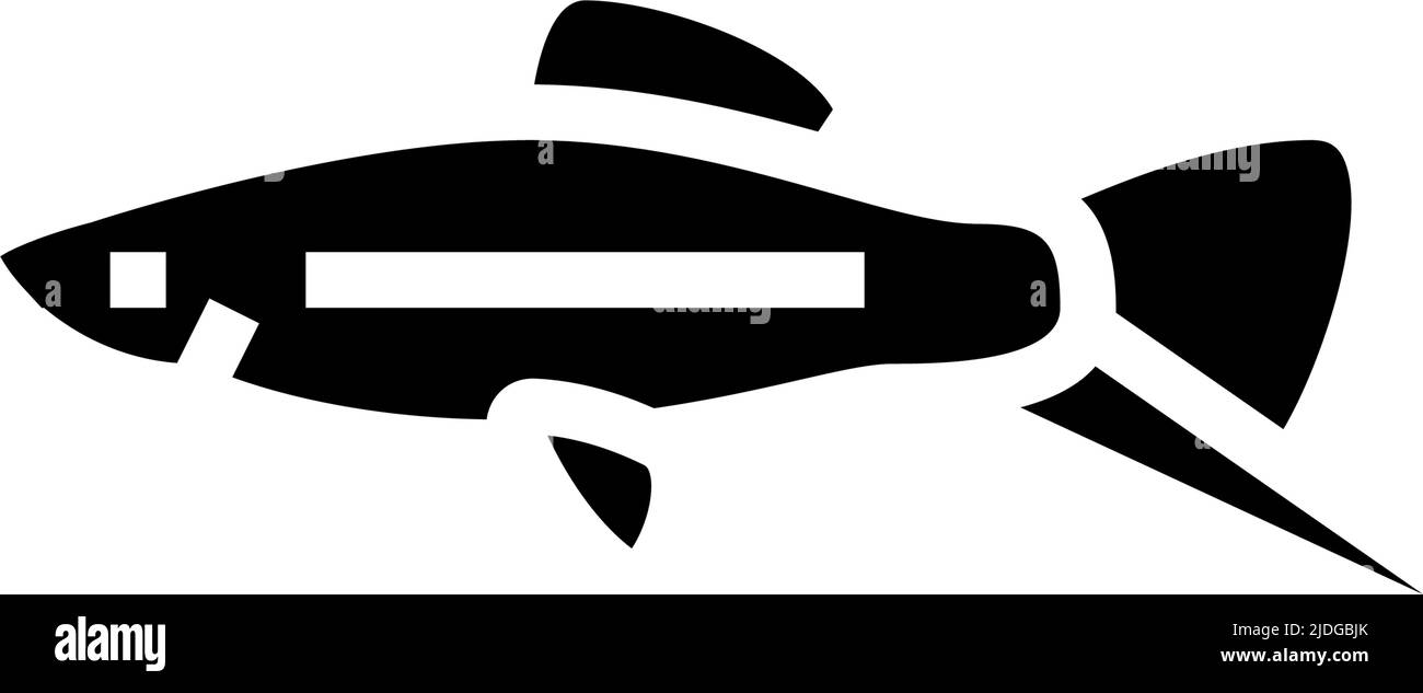 swordtail fish glyph icon vector illustration Stock Vector