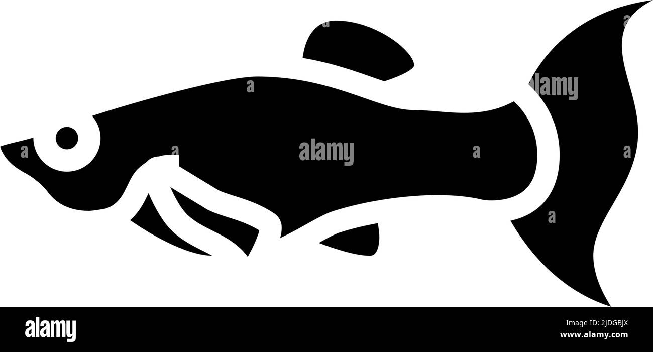 molly fish glyph icon vector illustration Stock Vector
