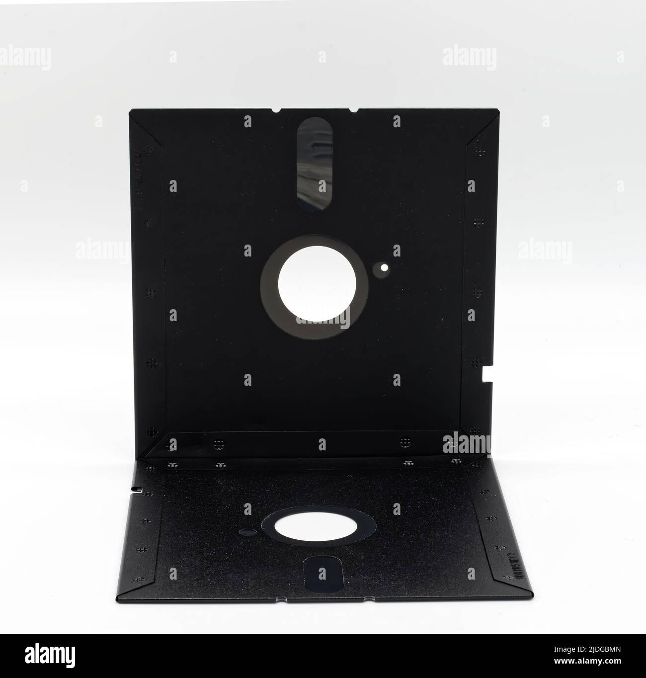 Vintage Floppy Disk 5.25 inch. Retro storage technology on white