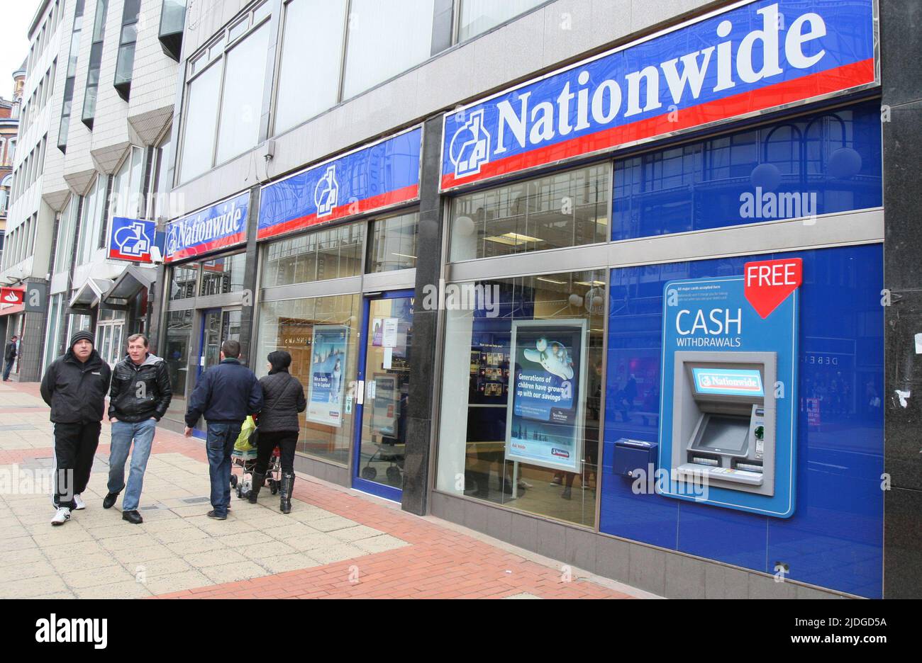 File photo dated 05/01/13 of a Nationwide building society, Royal Avenue, Belfast. A major current account provider is offering 5% interest on balances up to £1,500 for the first 12 months as the battle to attract customers heats up. Issue date: Tuesday June 21, 2022. Stock Photo