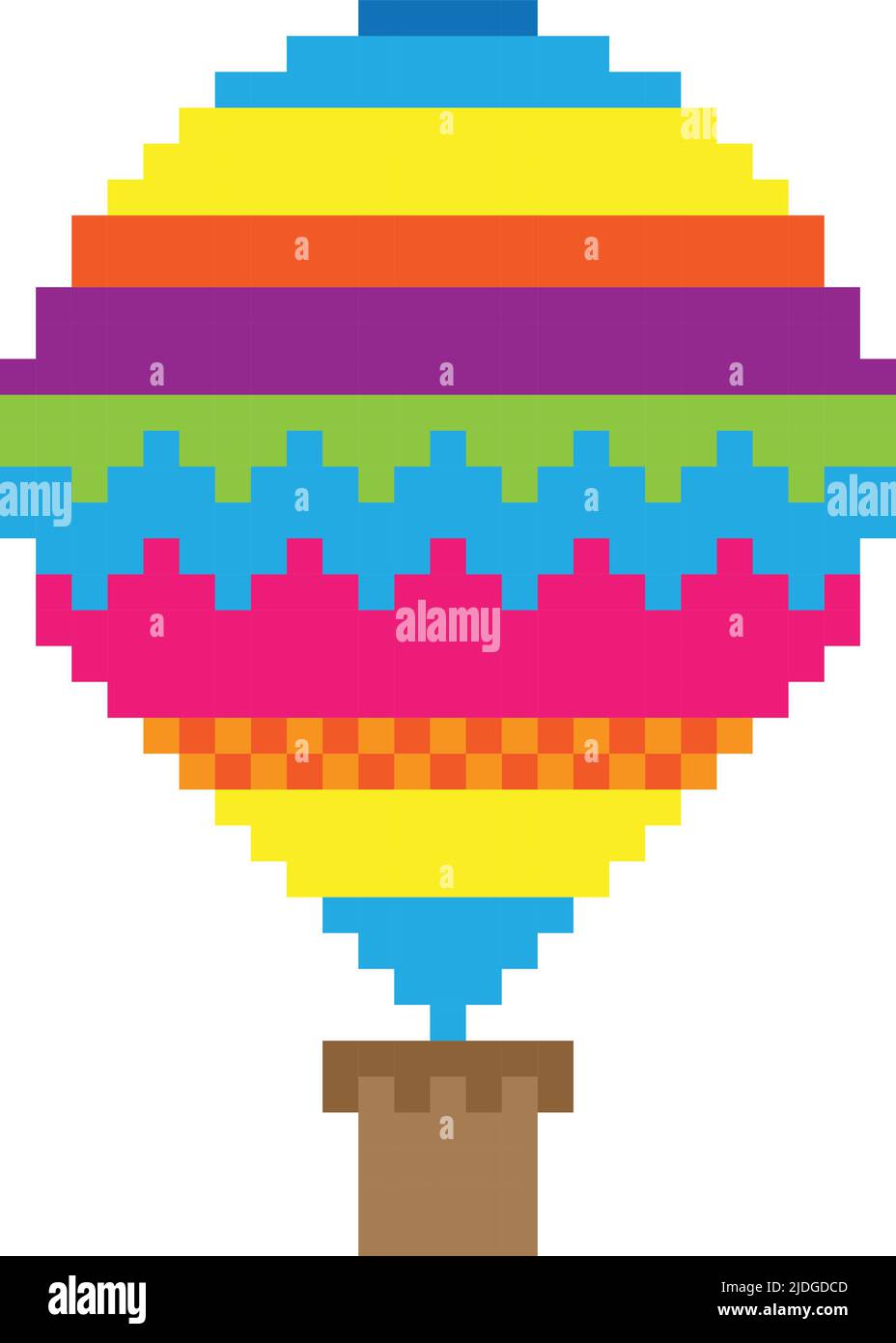 Hot air balloon Pixel art. Vector illustration of Hot air balloon pixel art Stock Vector