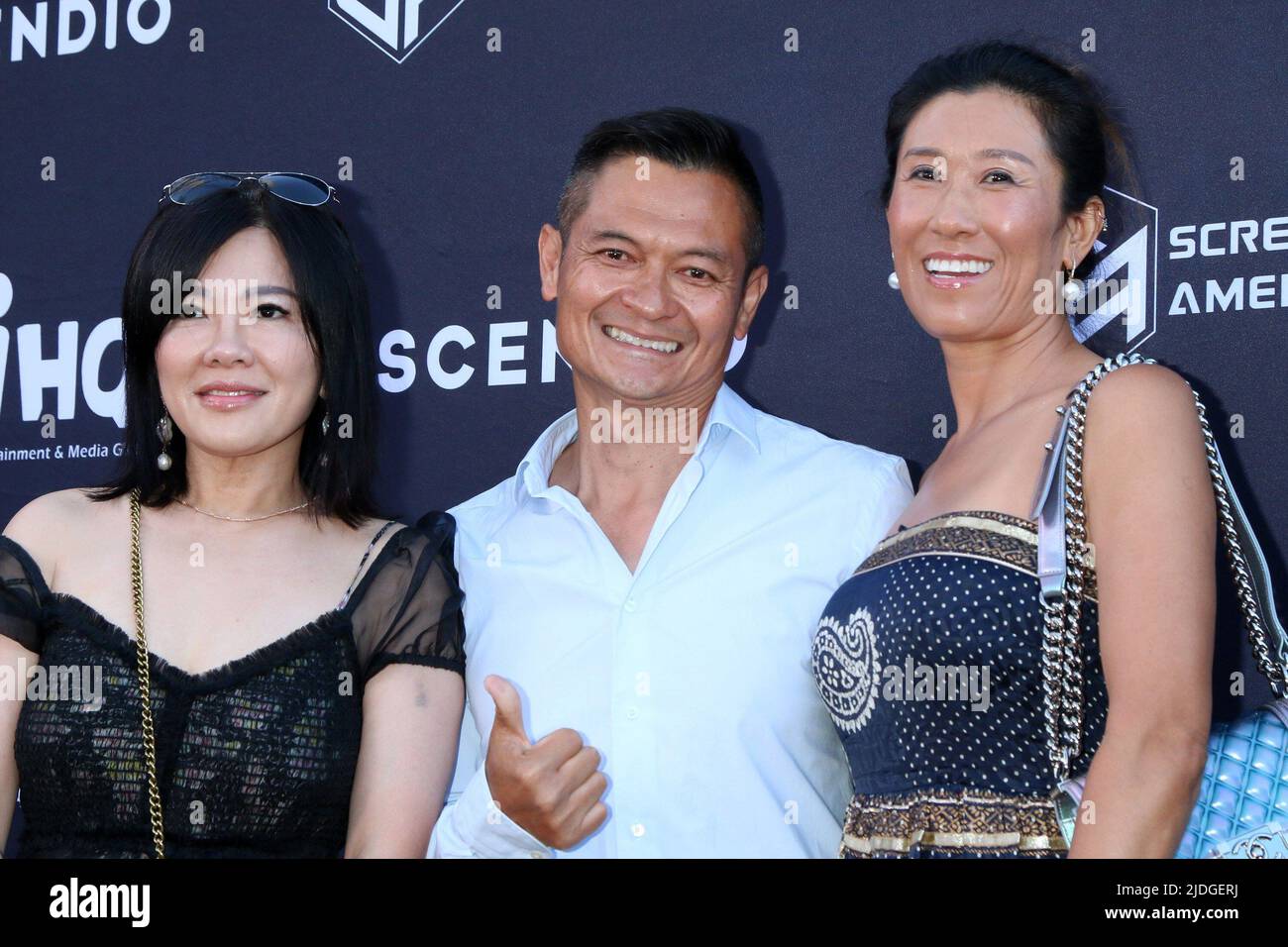 Los Angeles, CA. 20th June, 2022. Vivian Chen, Andy Cheng, Cheng Kai-Chung, Coco Cheng at arrivals for THE KILLER Premiere, Regency Village Theatre, Los Angeles, CA June 20, 2022. Credit: Priscilla Grant/Everett Collection/Alamy Live News Stock Photo