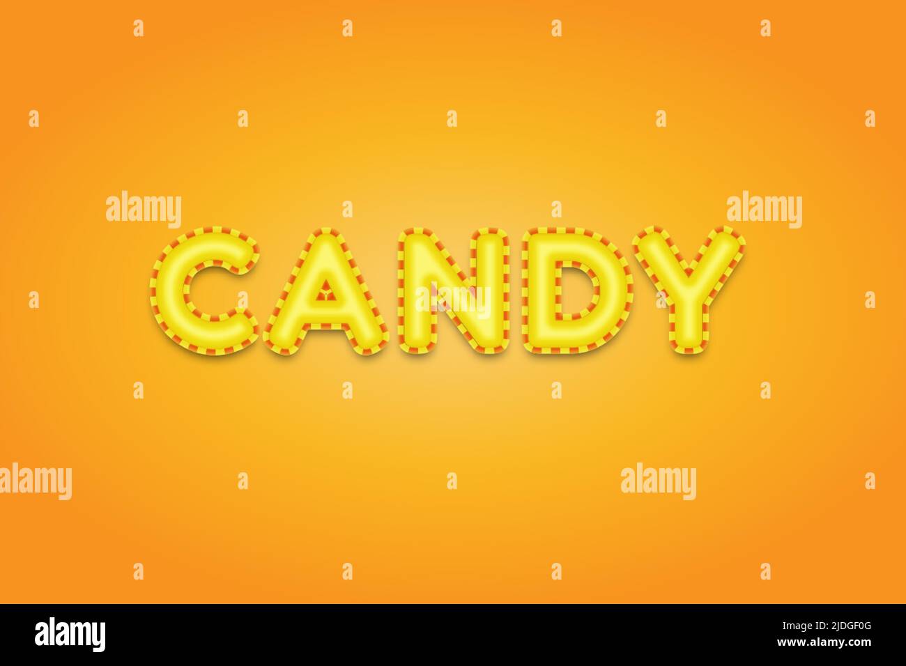 Editable text effects Candy , words and font can be changed Stock Vector