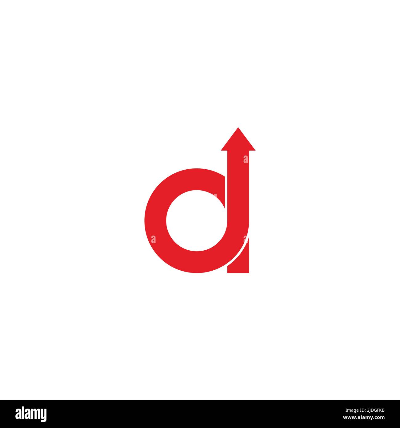 letter d overlapping loop arrow up logo vector Stock Vector