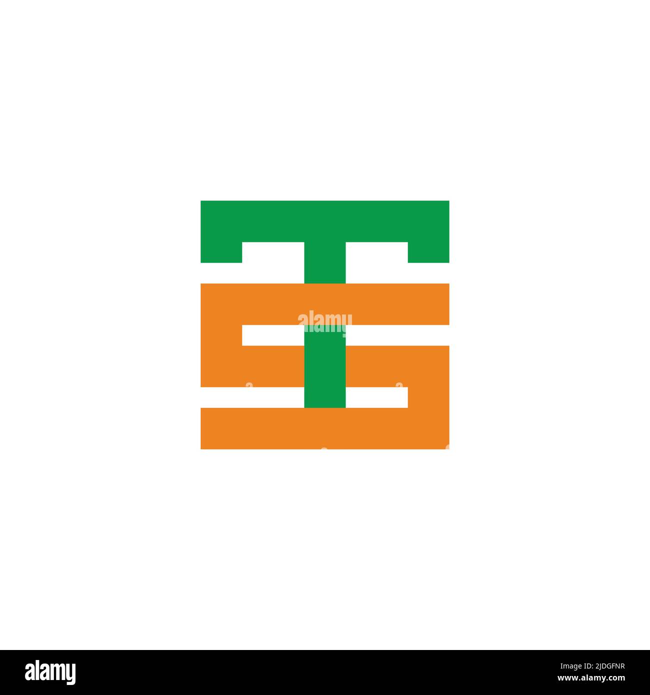 letter ts simple linked geometric line colorful logo vector Stock Vector