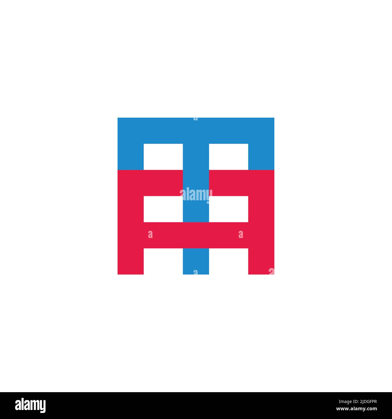 letter ta linked colorful line geometric logo vector Stock Vector