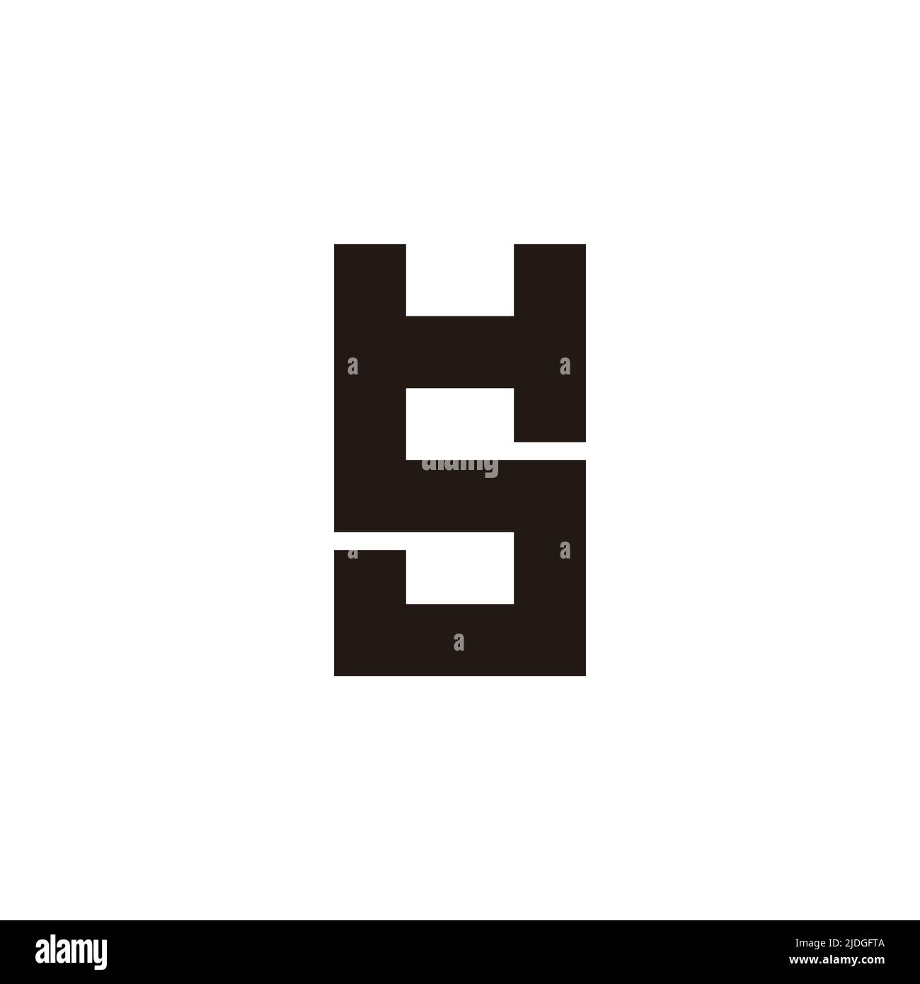 letter hs linked geometric linear logo vector Stock Vector