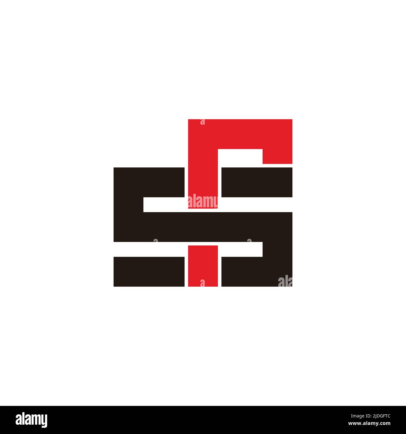 letter sr simple geometric linear colorful logo vector Stock Vector