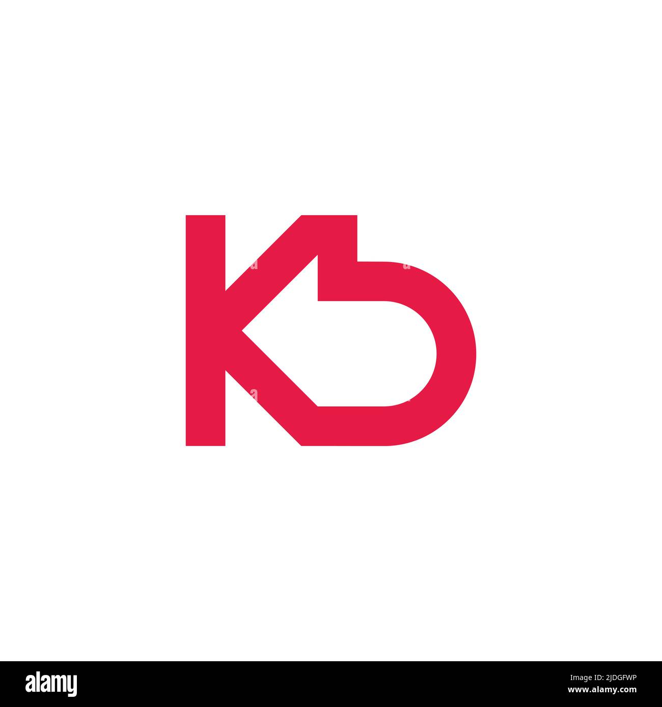 letter kb simple linear geometric logo vector Stock Vector