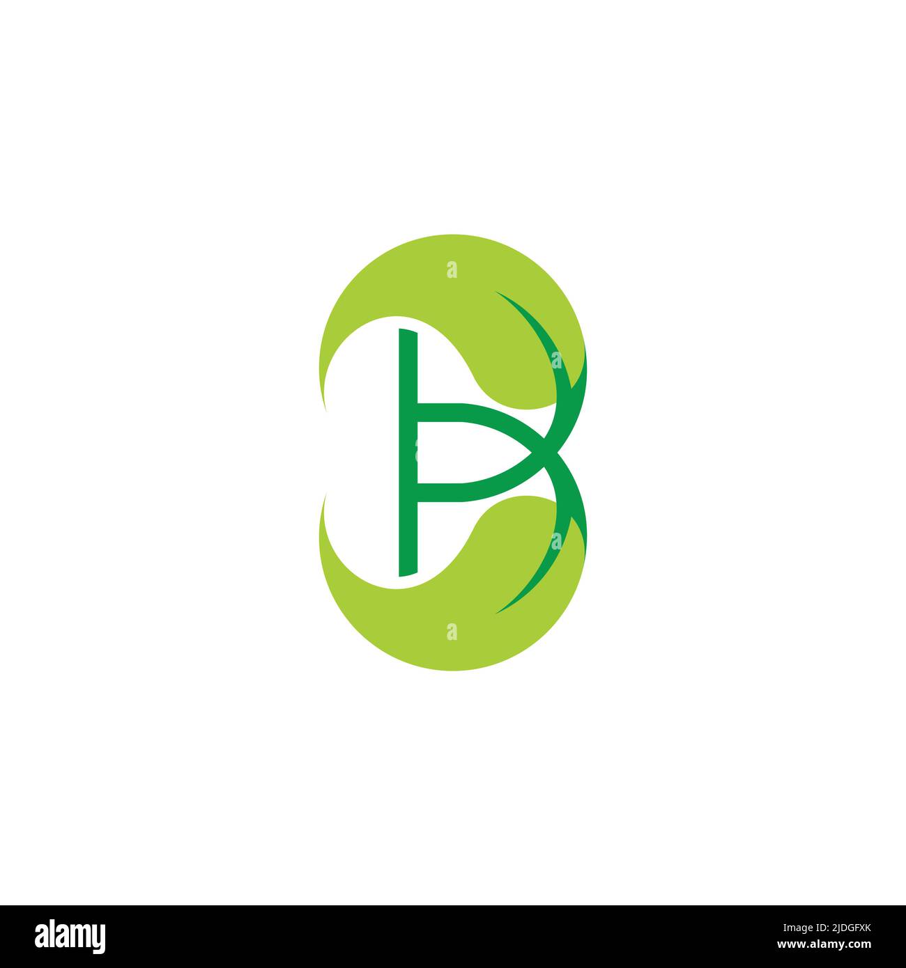 letter b linked leaf geometric colorful logo vector Stock Vector