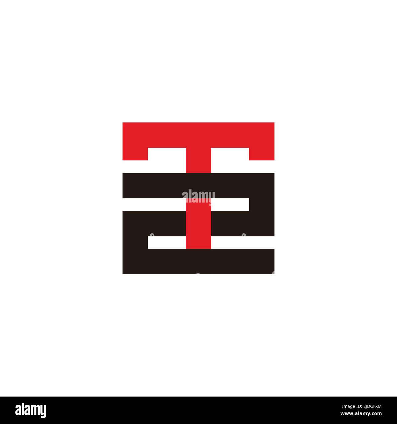 letter t2 simple linked geometric line colorful logo vector Stock ...