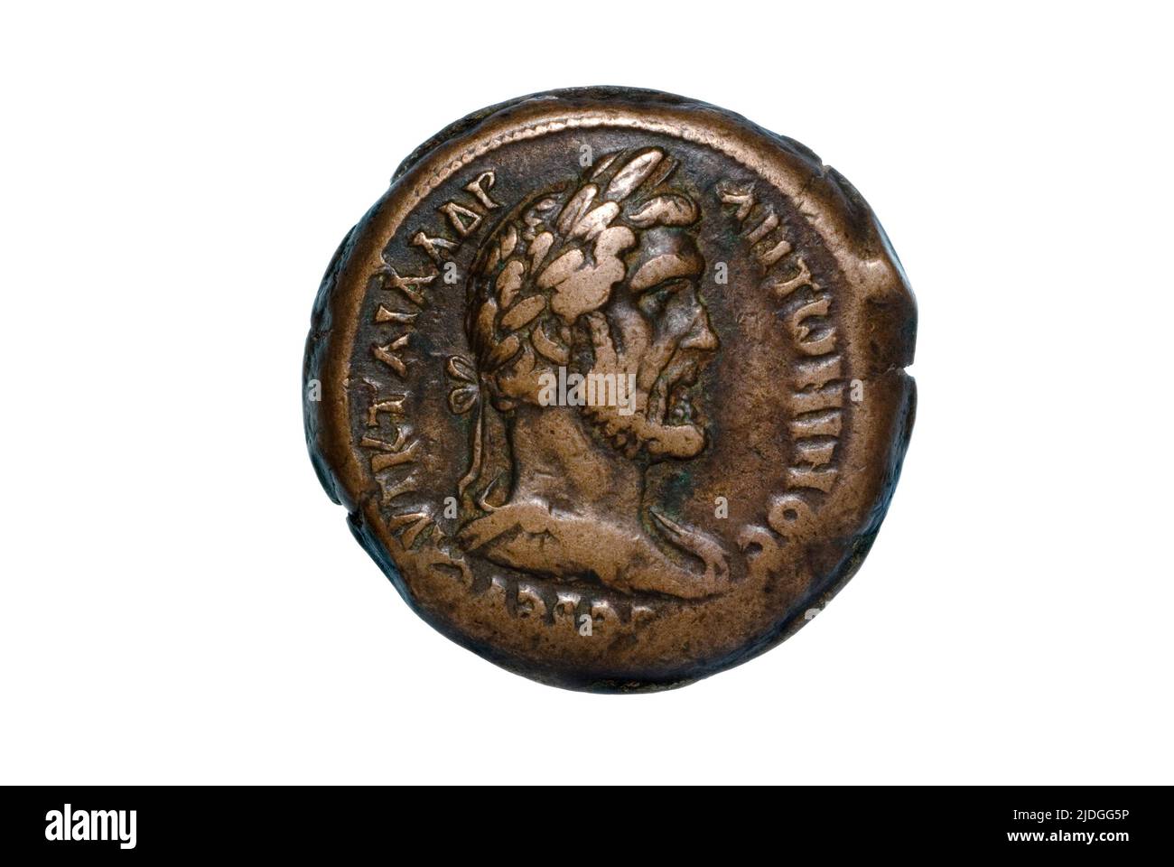 Roman Coin of Antoninus Pius Stock Photo