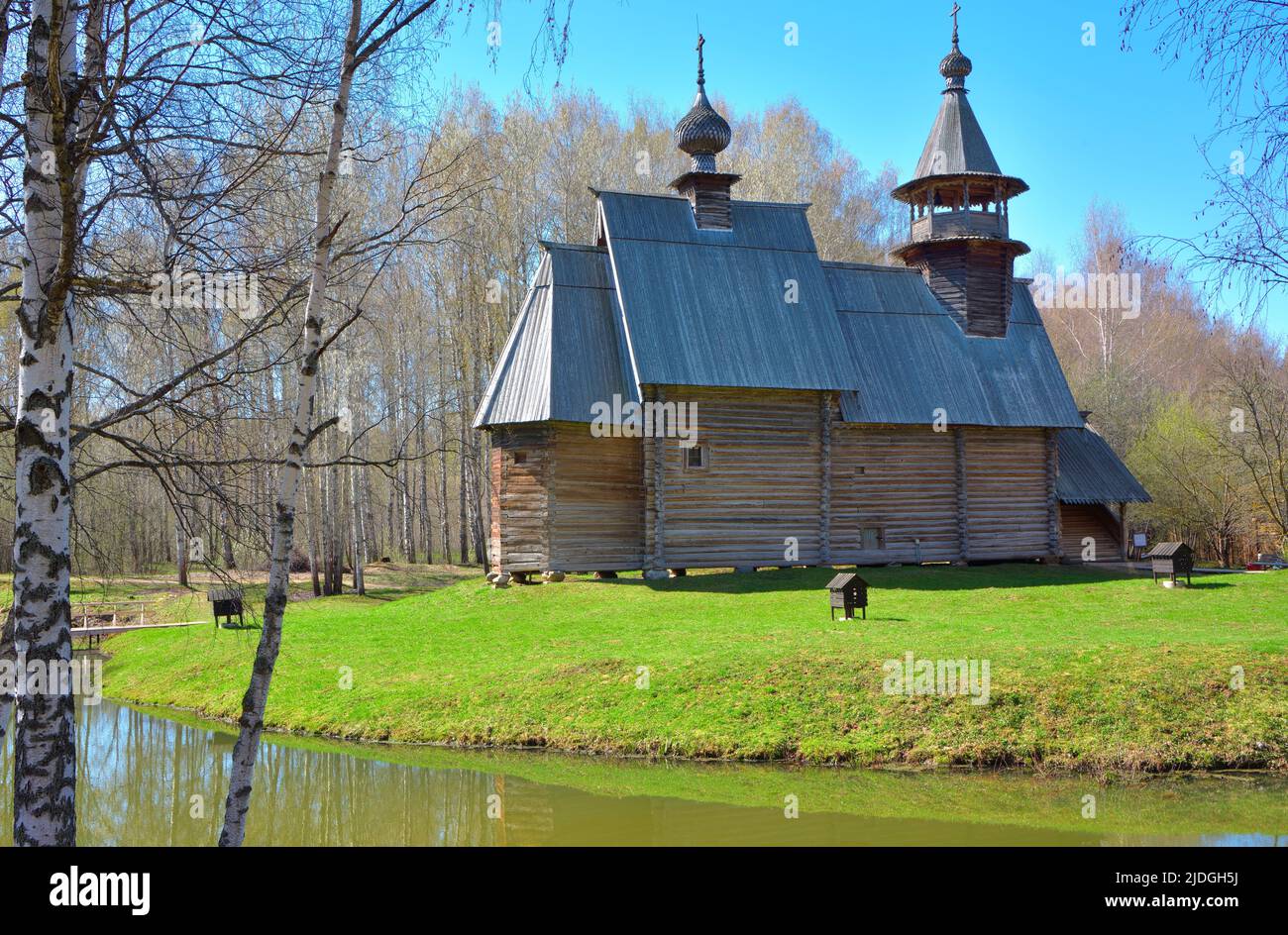 Spasskaya wooden Orthodox Church. A preserved monument of the ...