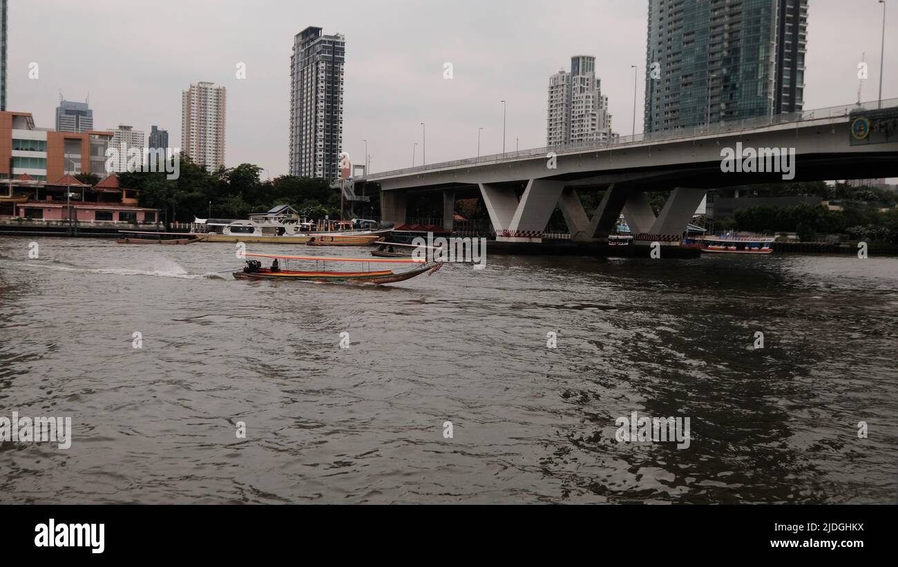 Chao Phraya River Long Tail Boat Bangkok Thailand Stock Photo - Alamy