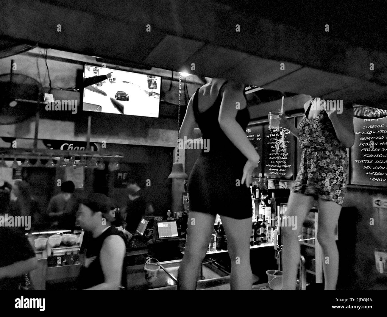 Backpacker-Party, Fishbowl Pub, Koh Tao, Thailand Stock Photo