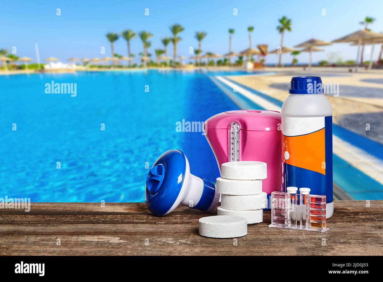 Equipment with chemical cleaning products and tools for the maintenance