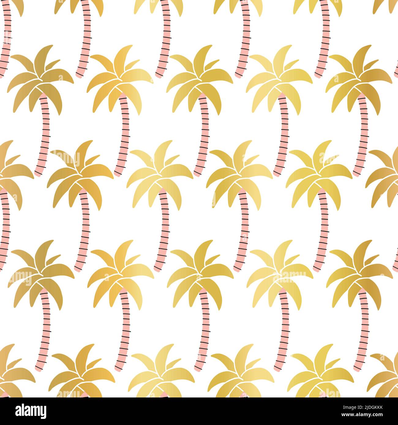 Golden palm trees seamless vector background. Elegant faux metallic ...