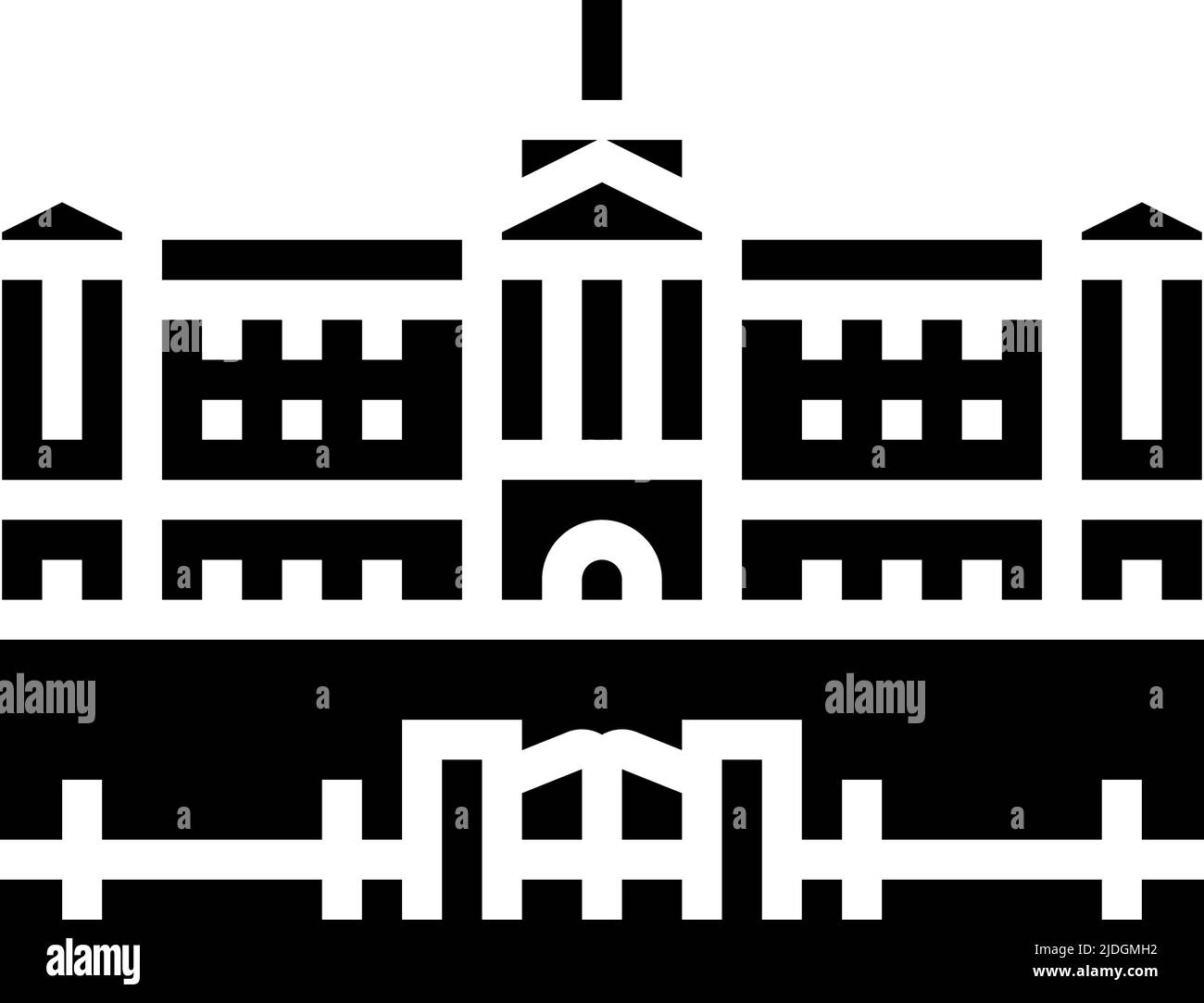buckingham palace glyph icon vector illustration Stock Vector