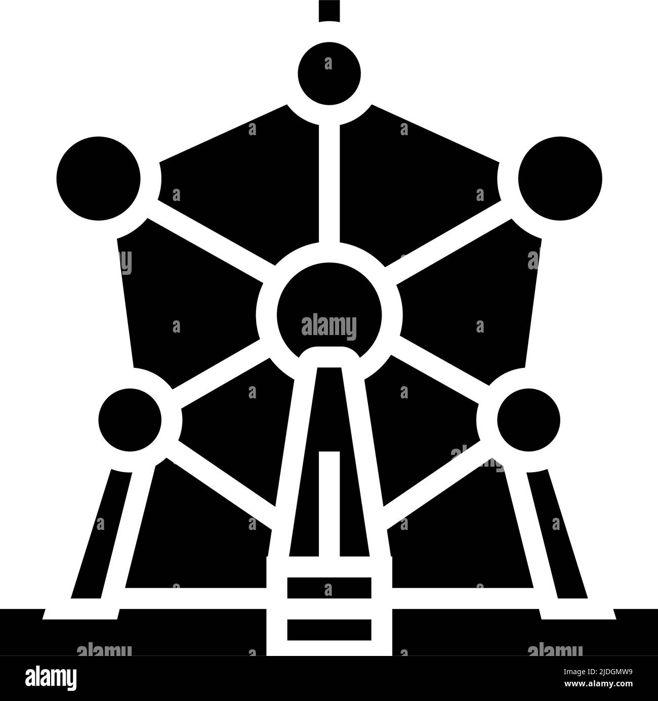 atomium monument glyph icon vector illustration Stock Vector