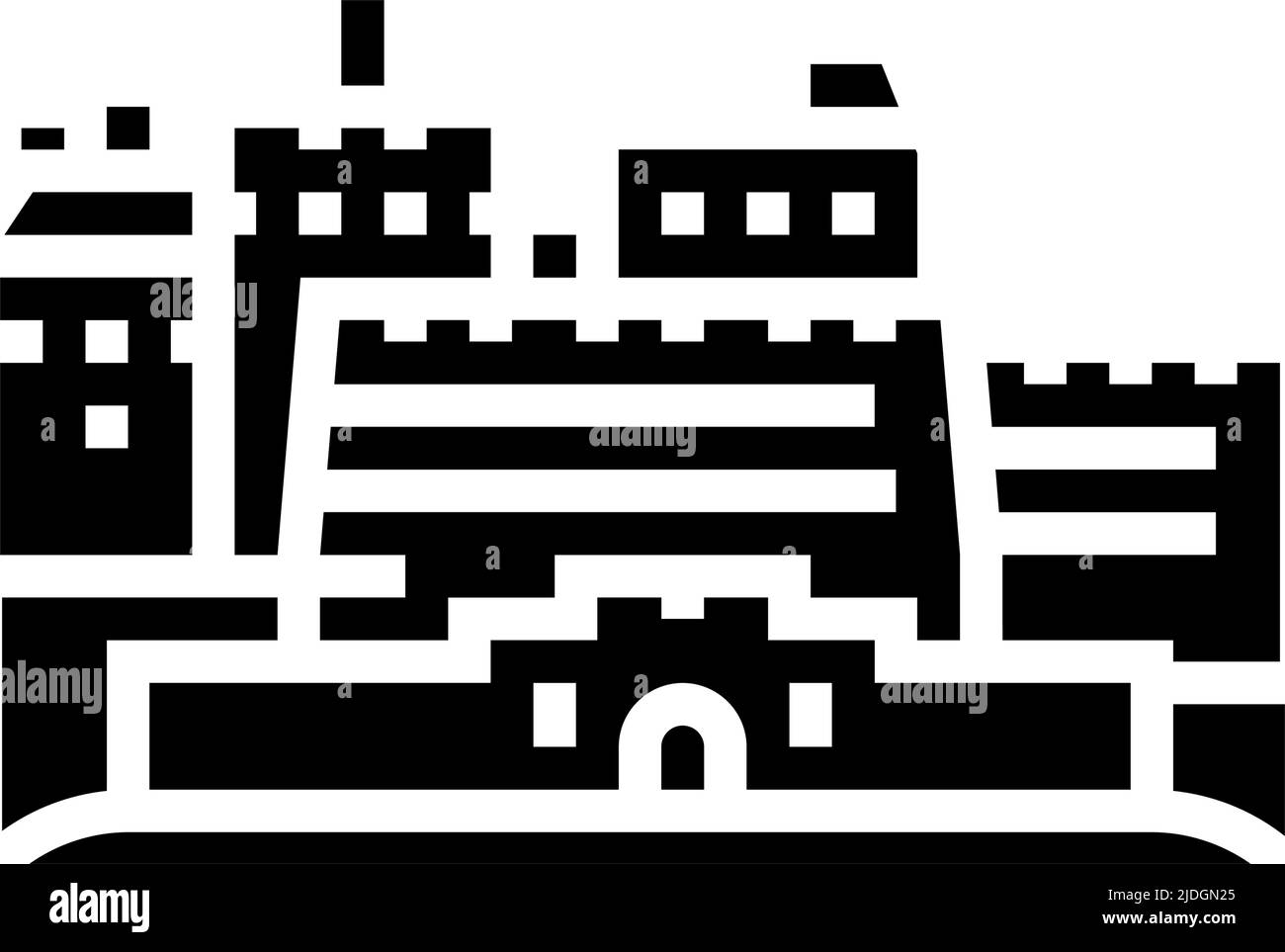 edinburgh castle glyph icon vector illustration Stock Vector