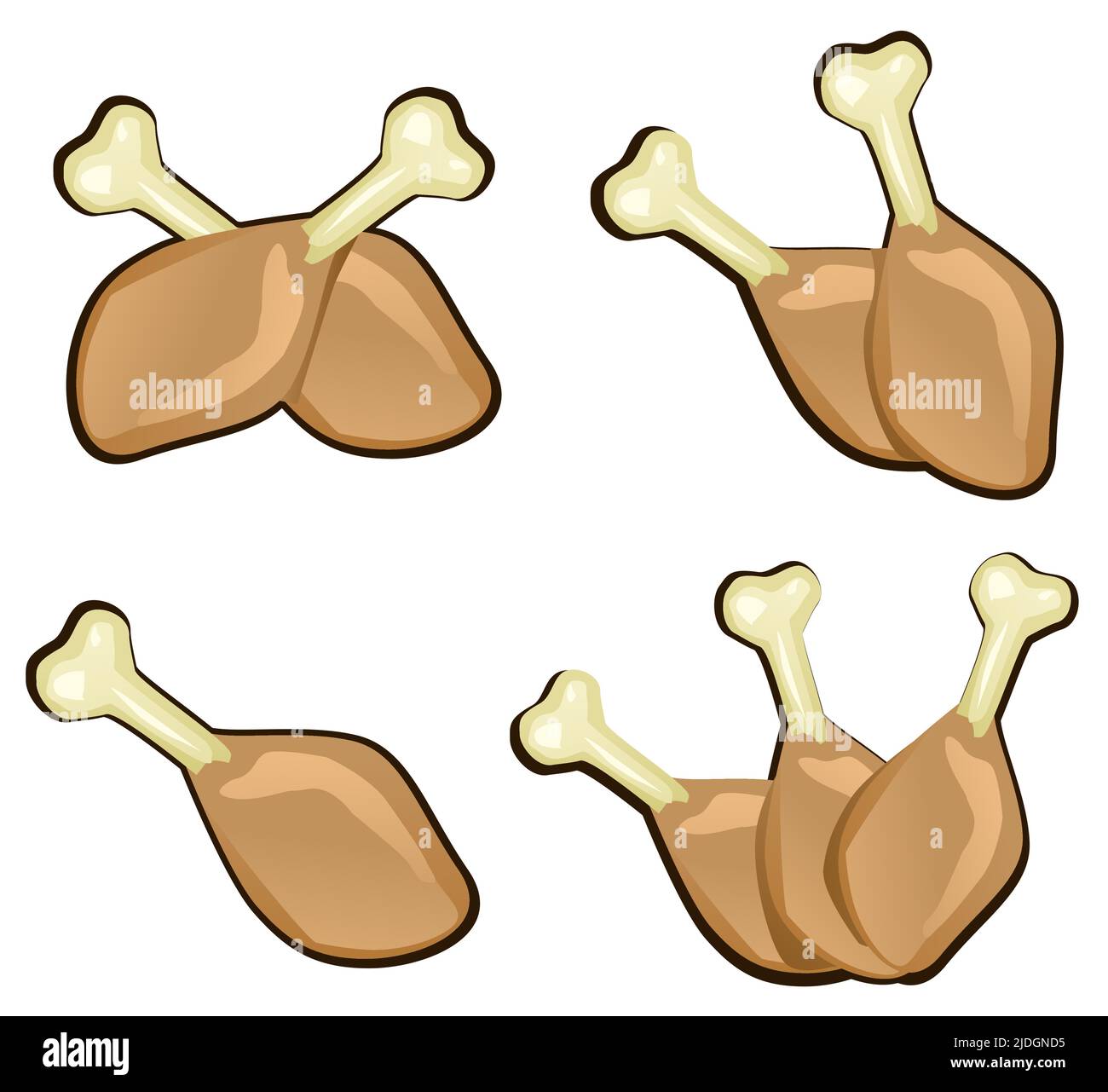 Chicken drumstick cutout Stock Vector Images - Alamy