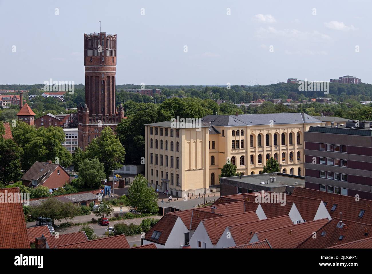 Water tower, Oberschule am Wasserturm, Lüneburg, Lower Saxony, Germany Stock Photo