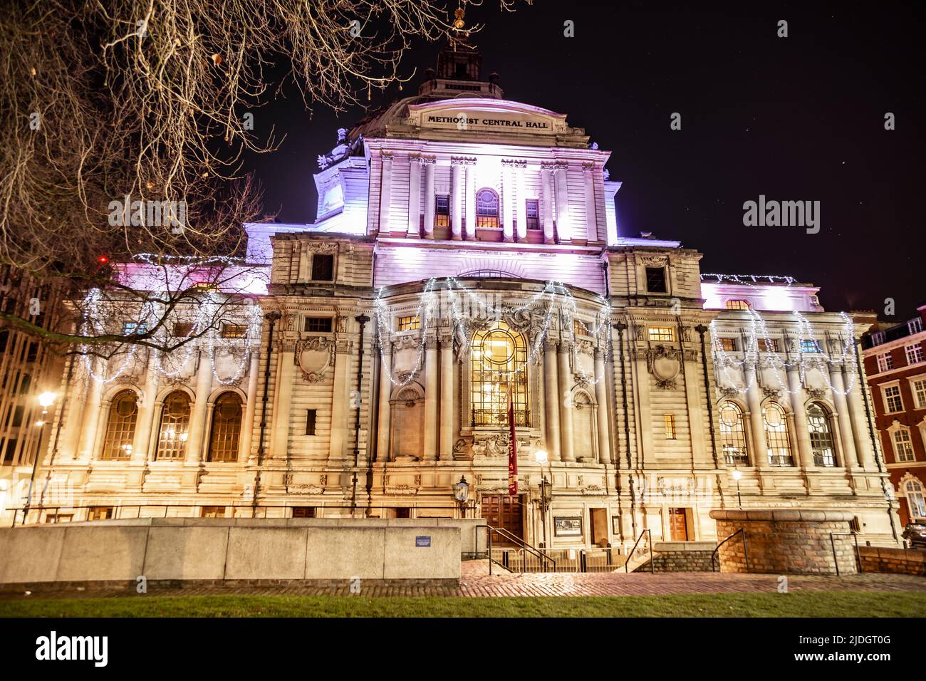 Methodist Central Hall Westminster Central Hall Westminster at night London England Europe Stock Photo