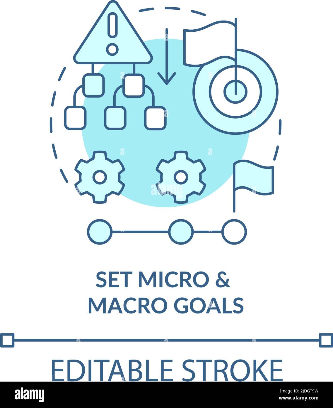 Set micro and macro goals turquoise concept icon Stock Vector Image ...