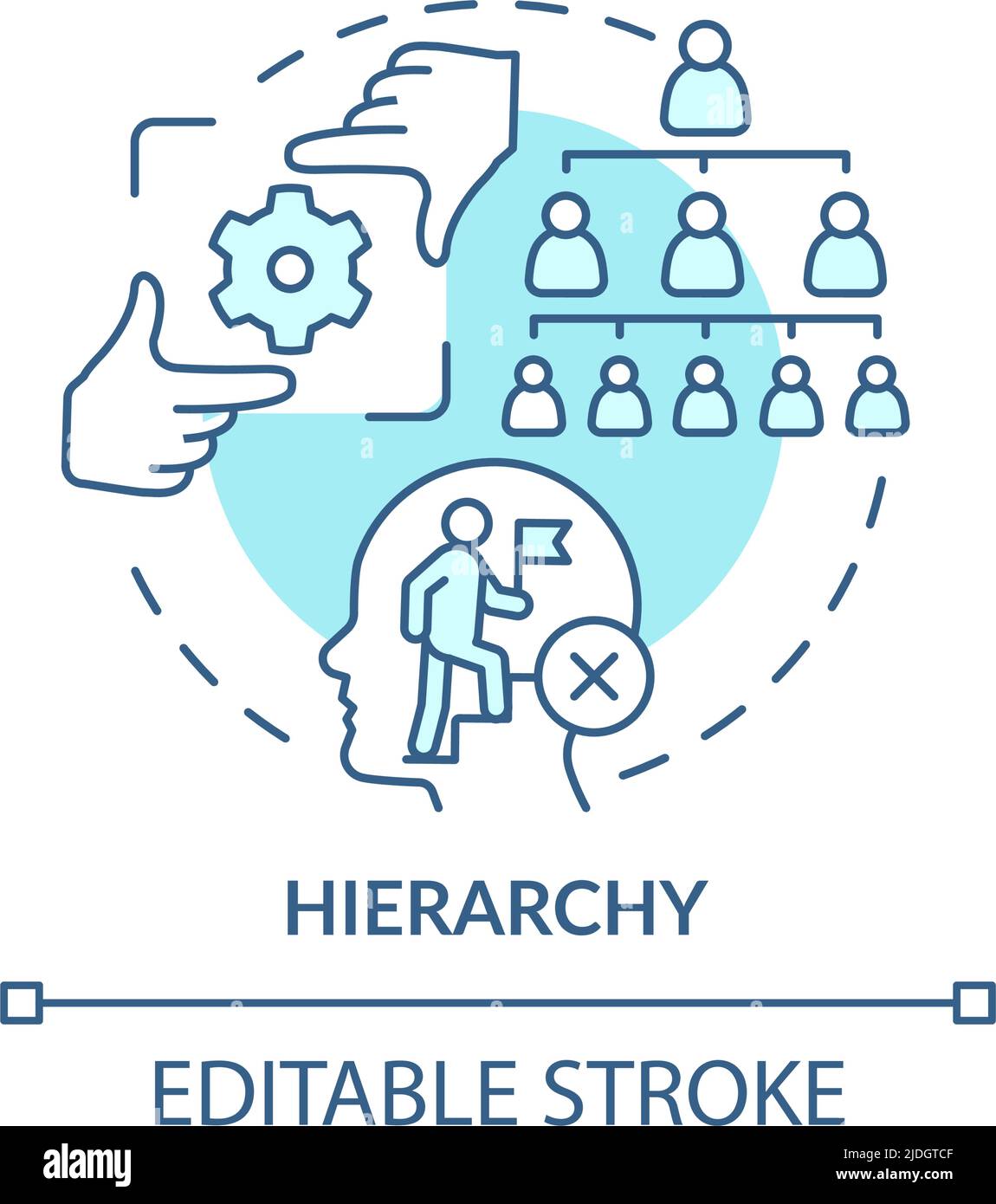 Hierarchy turquoise concept icon Stock Vector