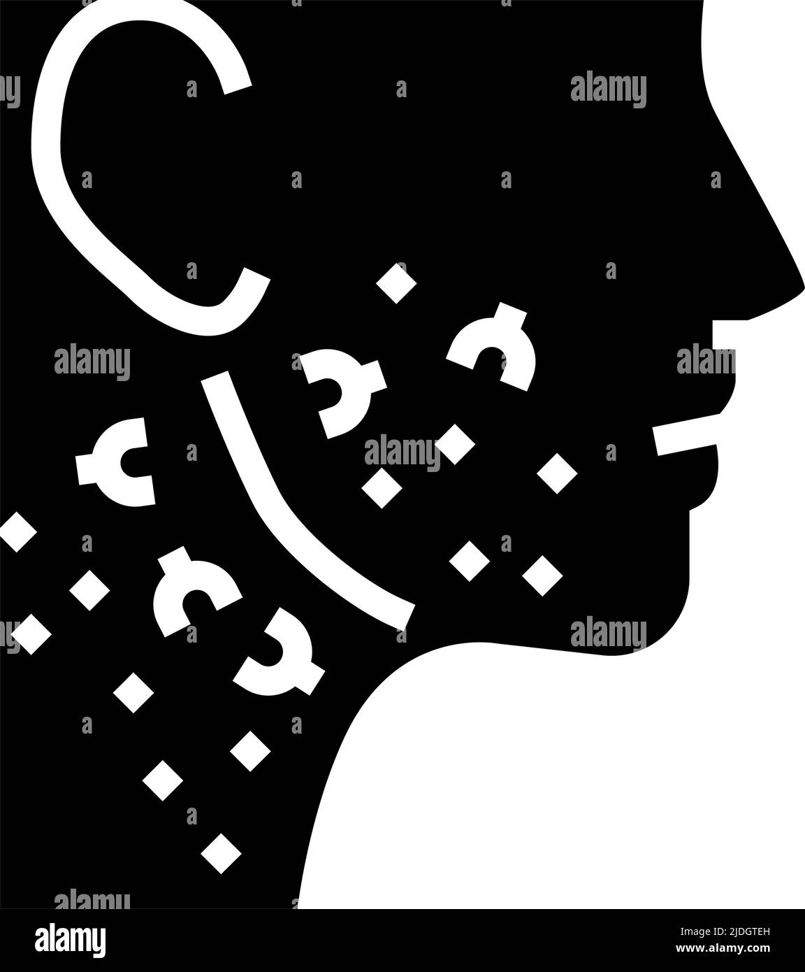 face neck ingrown hair glyph icon vector illustration Stock Vector ...