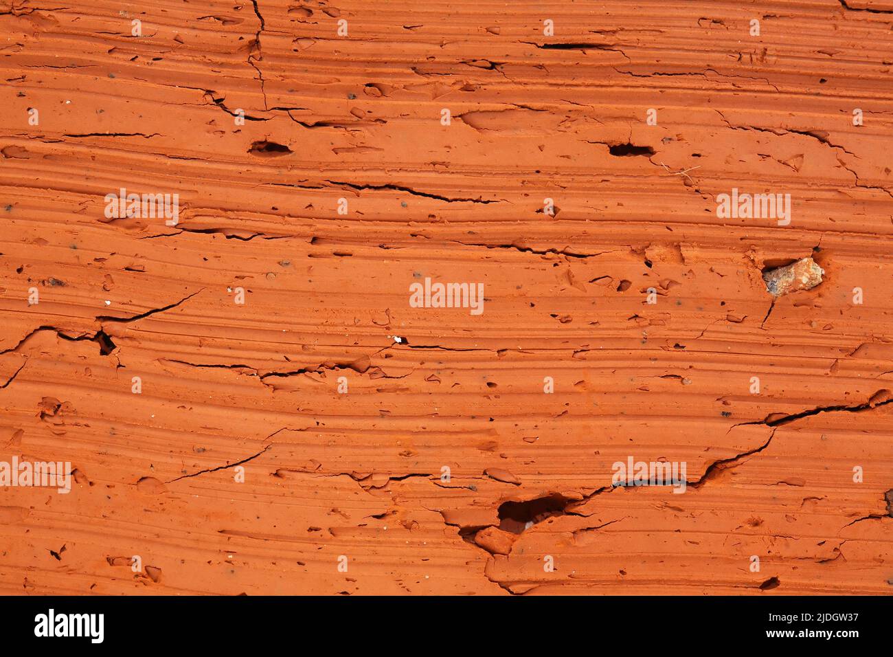 Closeup brick texture with cracks as background Stock Photo