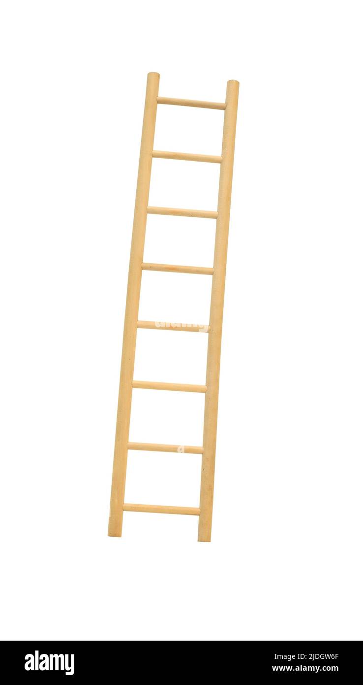 Wooden ladder isolated on white background with clipping path Stock Photo