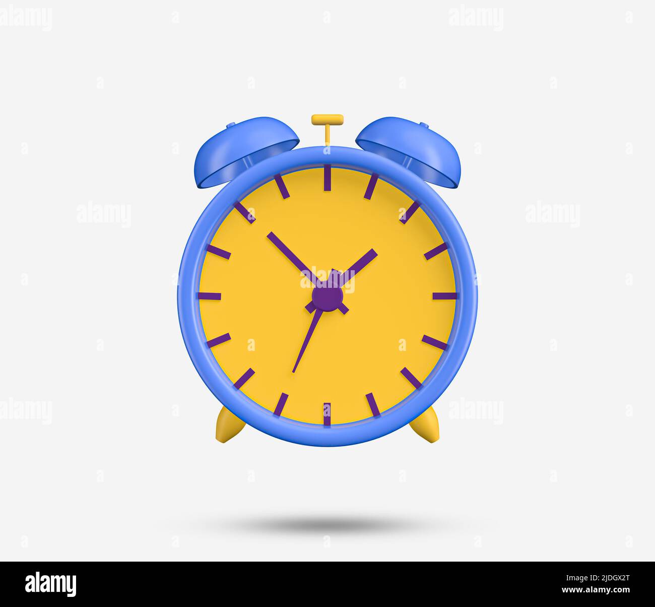 Table clock 3d icon. Realistic alarm clock symbol. Time management