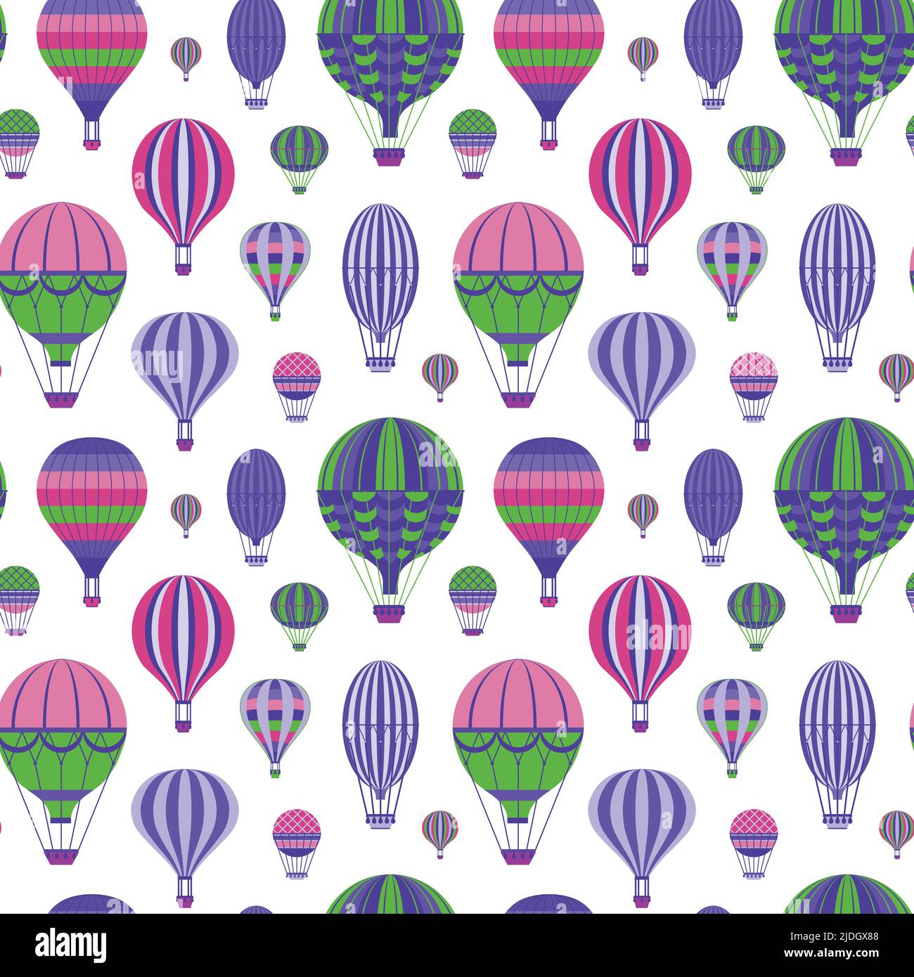 Vintage Hot Air Balloons Seamless Pattern Stock Vector