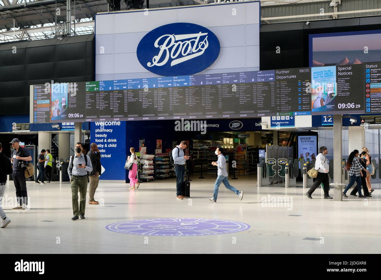 Waterloo Station, London, UK. 21st June 2022. The tube network and