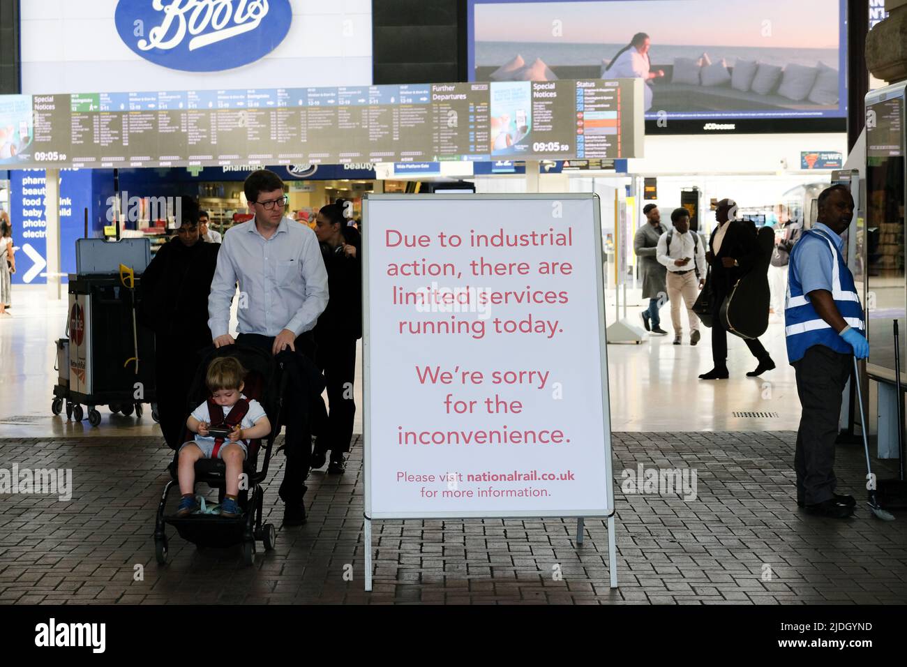 Waterloo Station, London, UK. 21st June 2022. The tube network and
