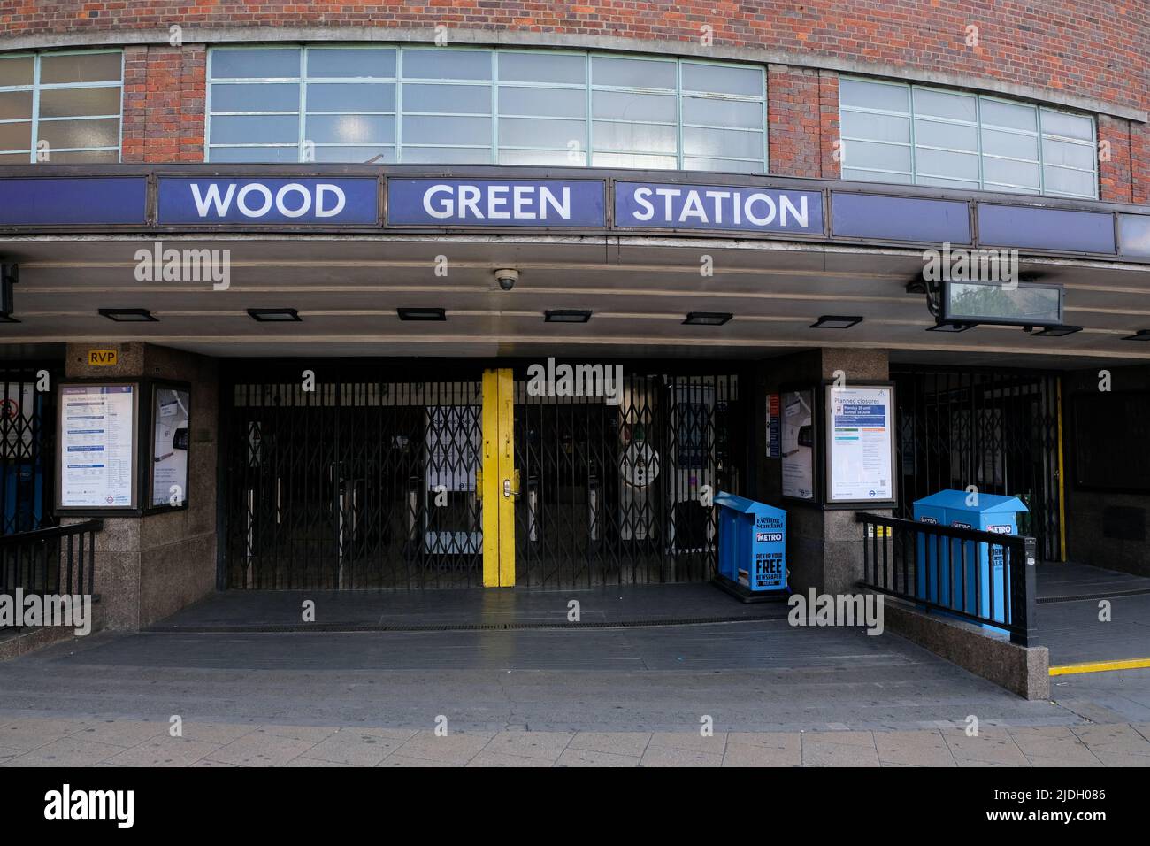 Wood Green Station, London, UK. 21st June 2022. The tube network and