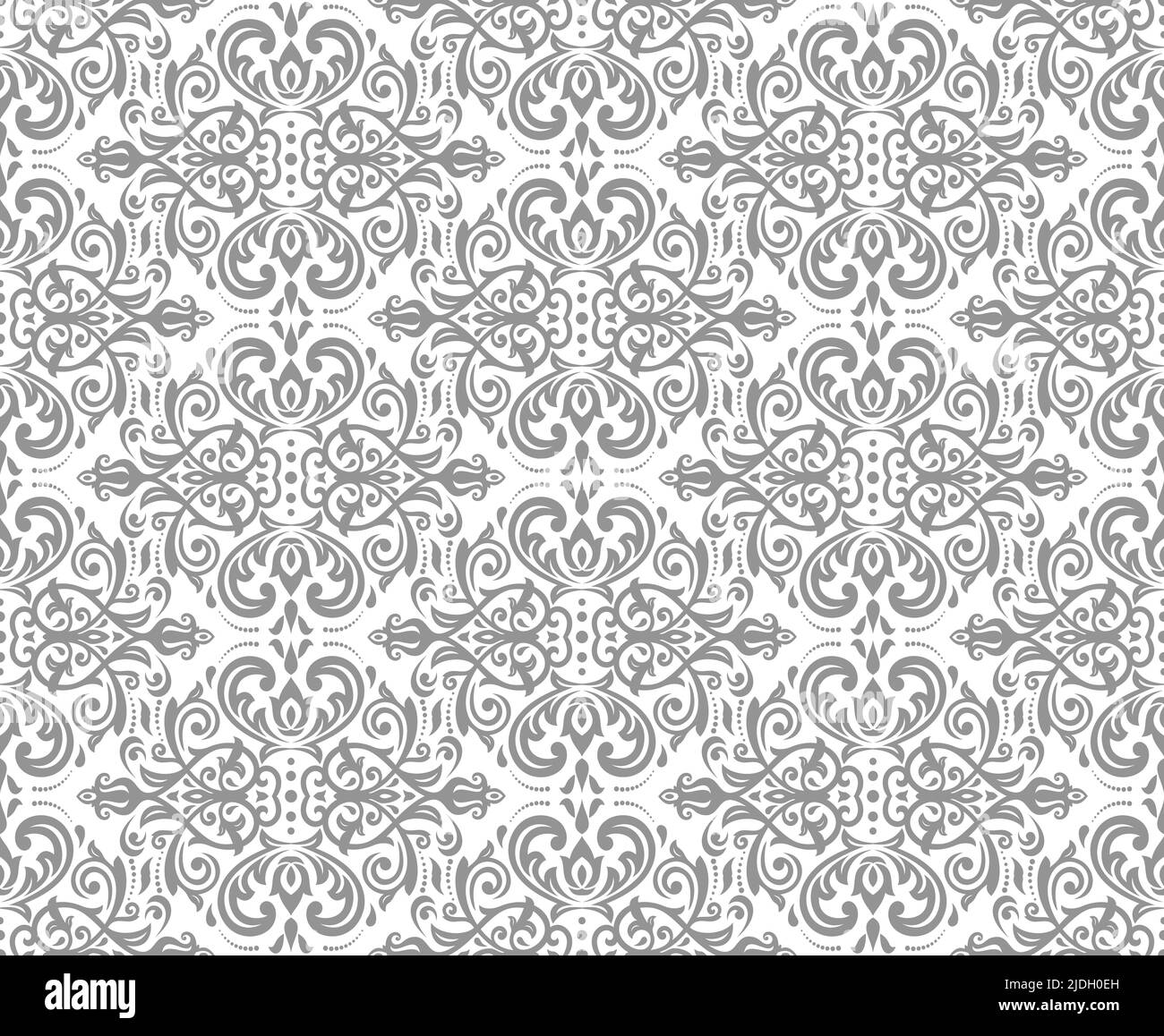 Classic seamless vector pattern. Damask orient silver ornament. Classic ...