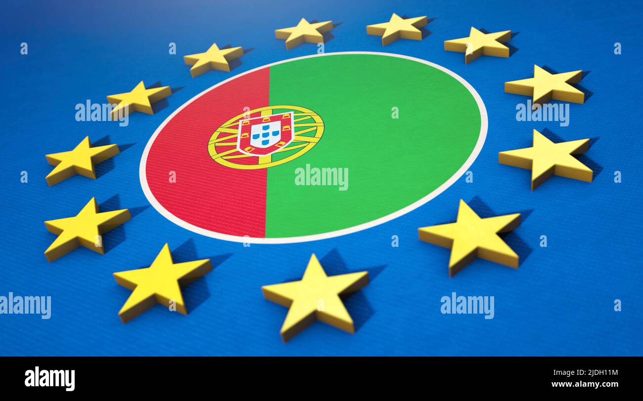 Symbolbild zum Thema Portugal und EU. Stock Photo