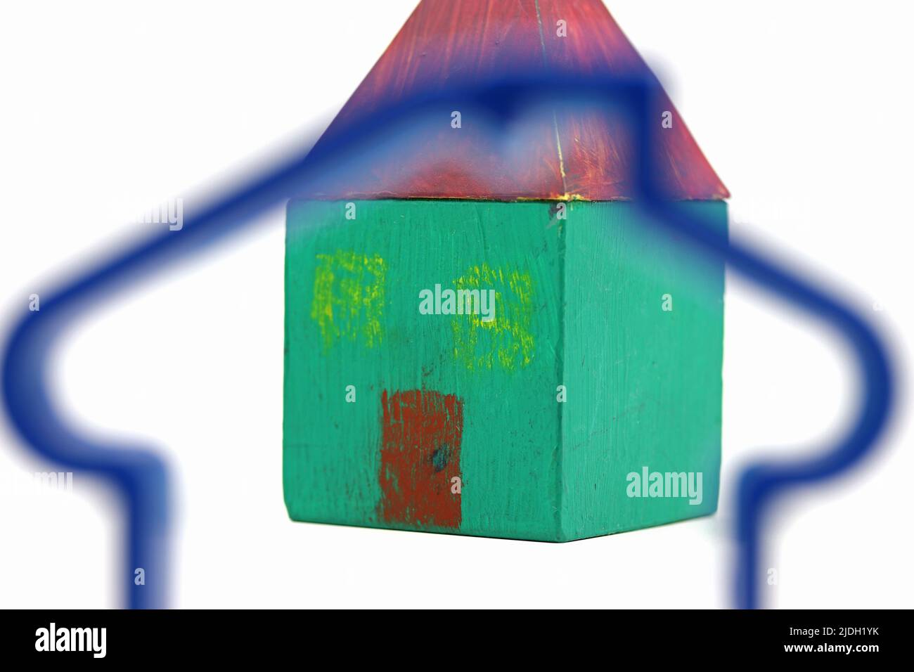 miniature wooden house on isolated white background Stock Photo - Alamy