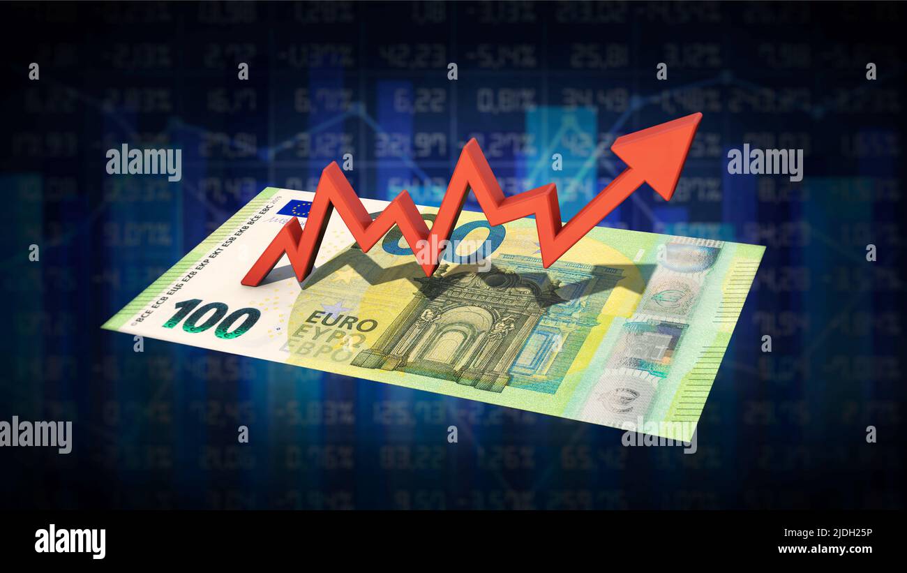 Euro Rising Rising graph on euro bill Stock Photo - Alamy