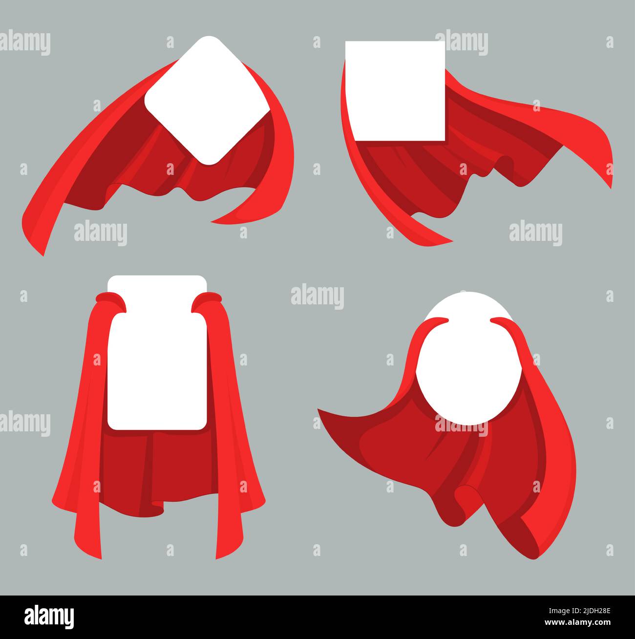 Red hero cape label collection for advertising design Stock Vector