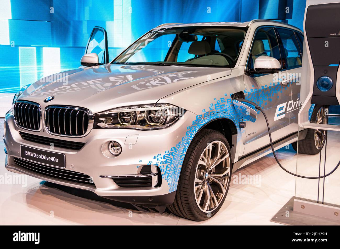 BMW X5 xdrive40e PHEV on display at the 2015 Shanghai Auto Show. Stock Photo