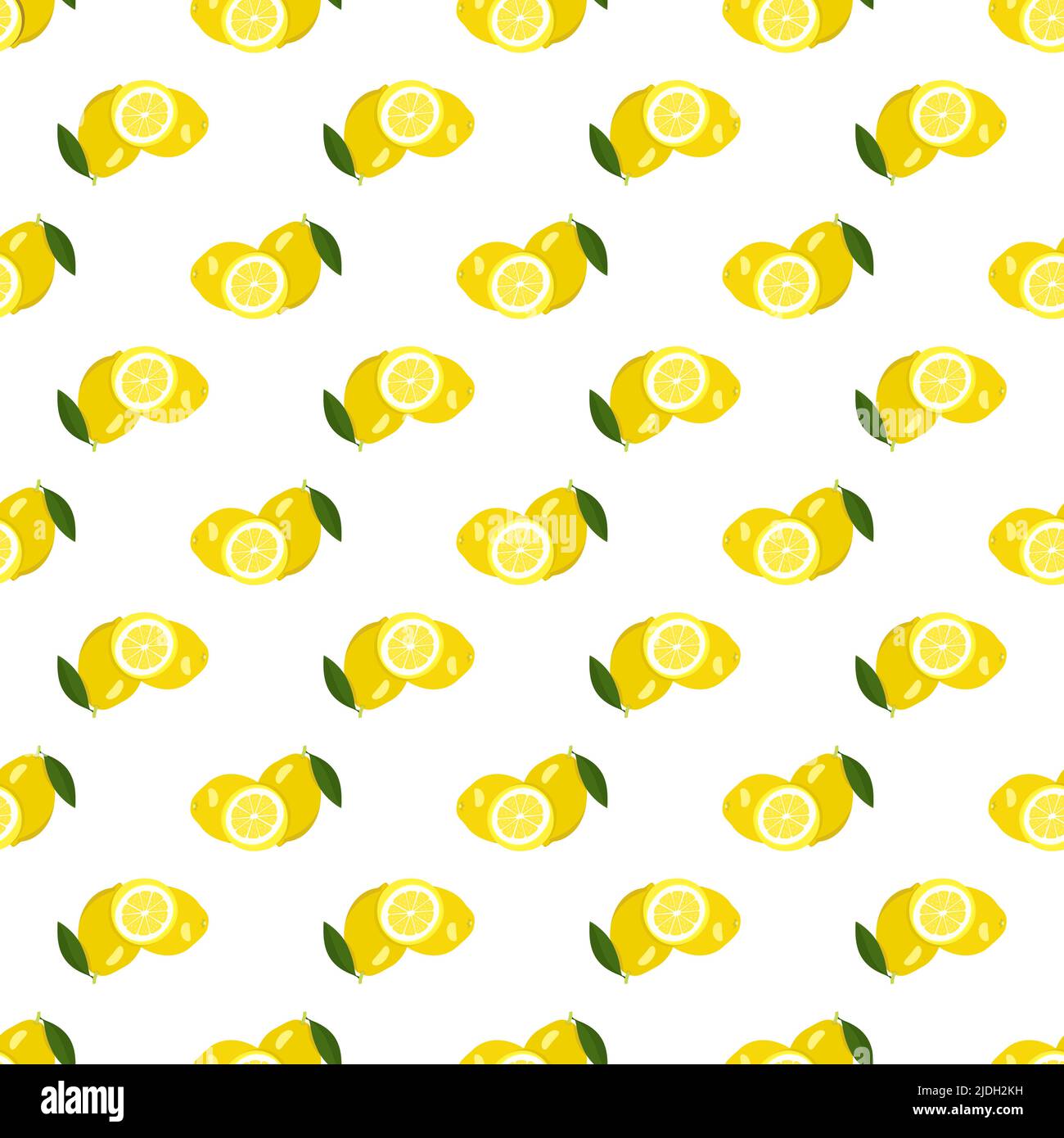 Seamless bright spring and summer pattern with lemon and slices on a ...