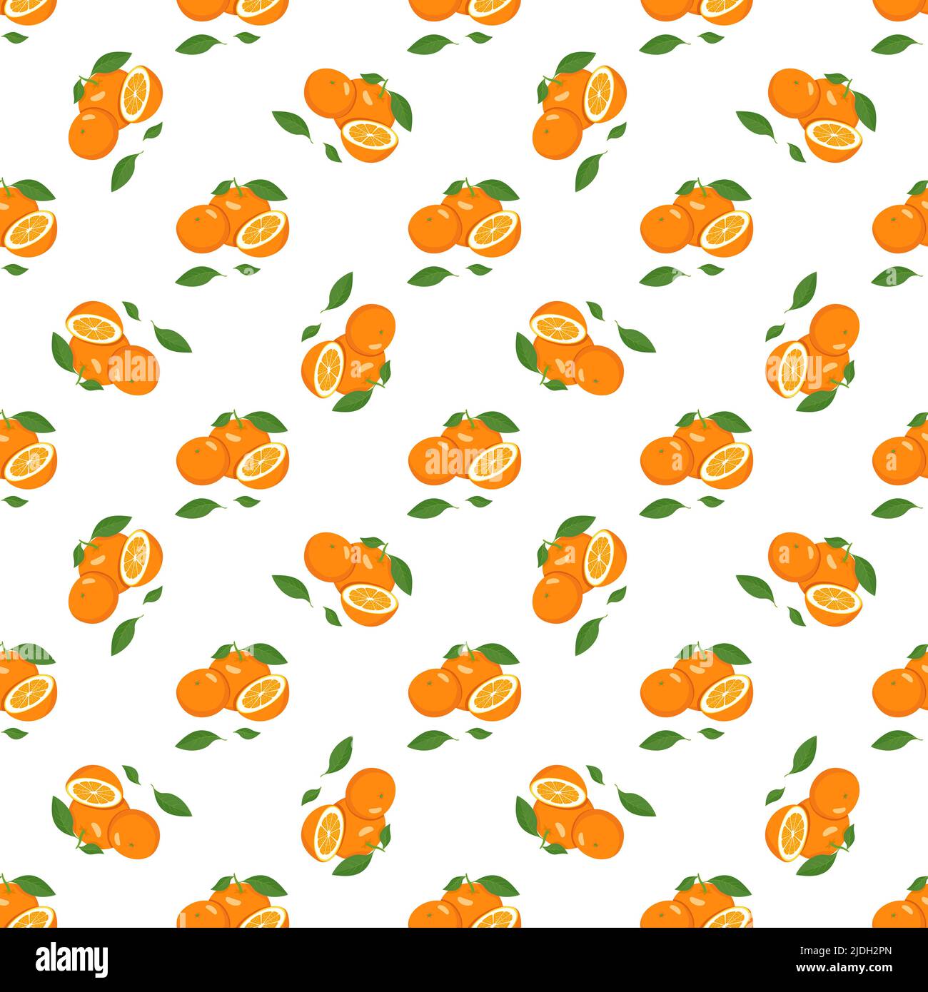 Seamless bright spring and summer pattern with oranges and slices on a ...