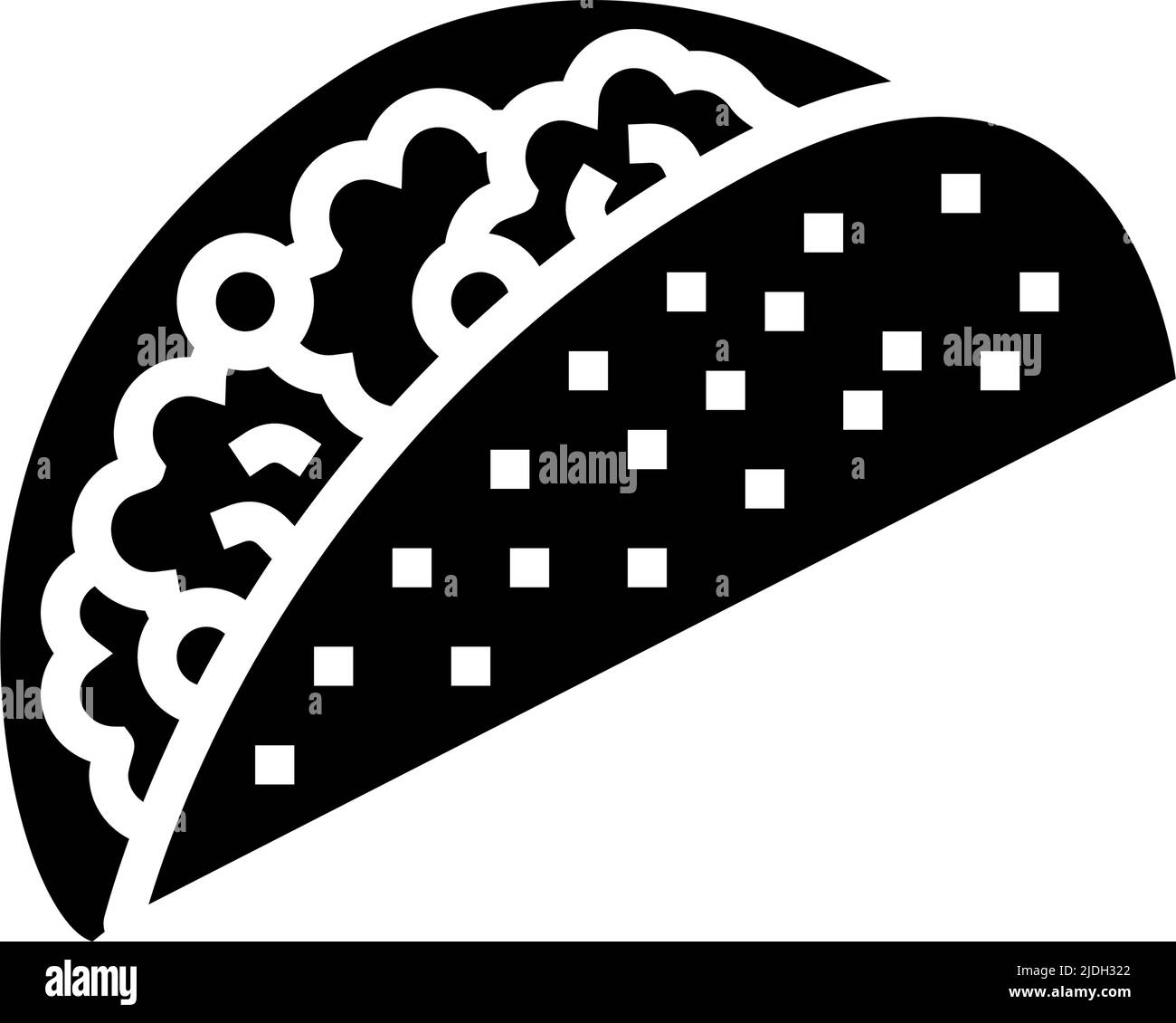 taco food glyph icon vector illustration Stock Vector