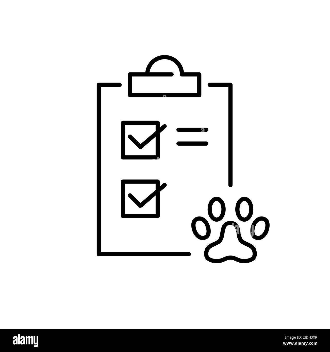 Animal clinic medical check up. Pixel perfect, editable stroke line icon Stock Vector